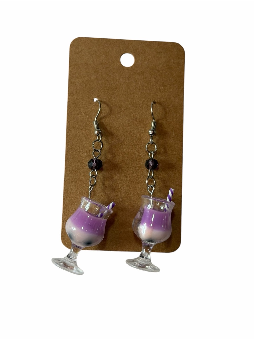 Handmade Purple Drink Dangle Earrings